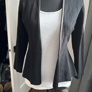 NWT Ann Taylor Factory leather trimmed cardigan
